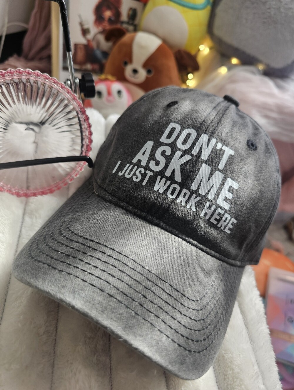 Denim Hat "I Just Work Here "
